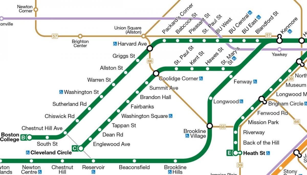 MBTA green line map