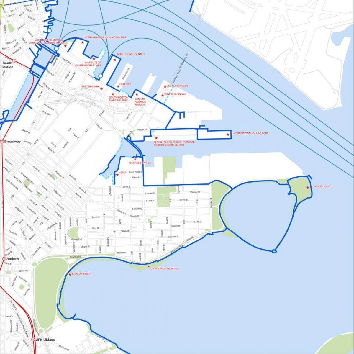 harborwalk Boston map