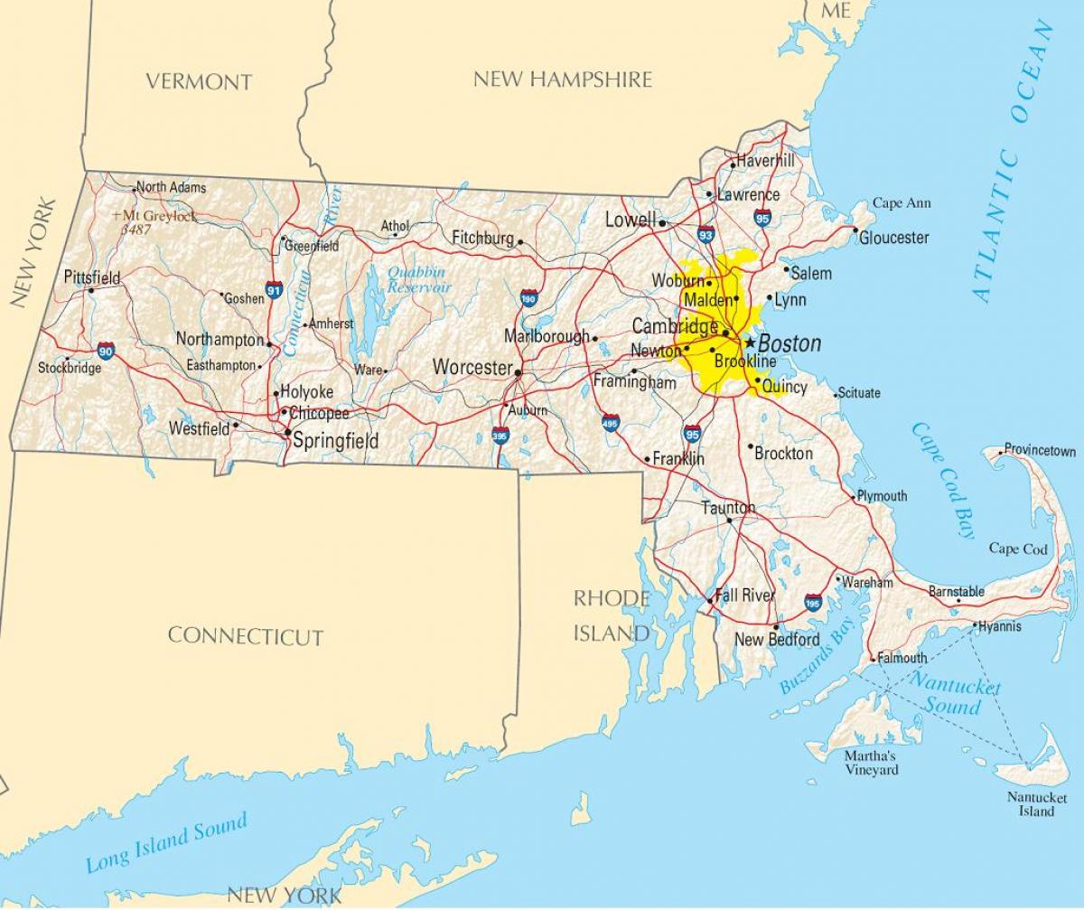 Boston on a map