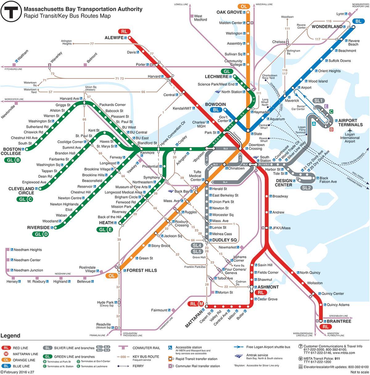 MBTA map red line
