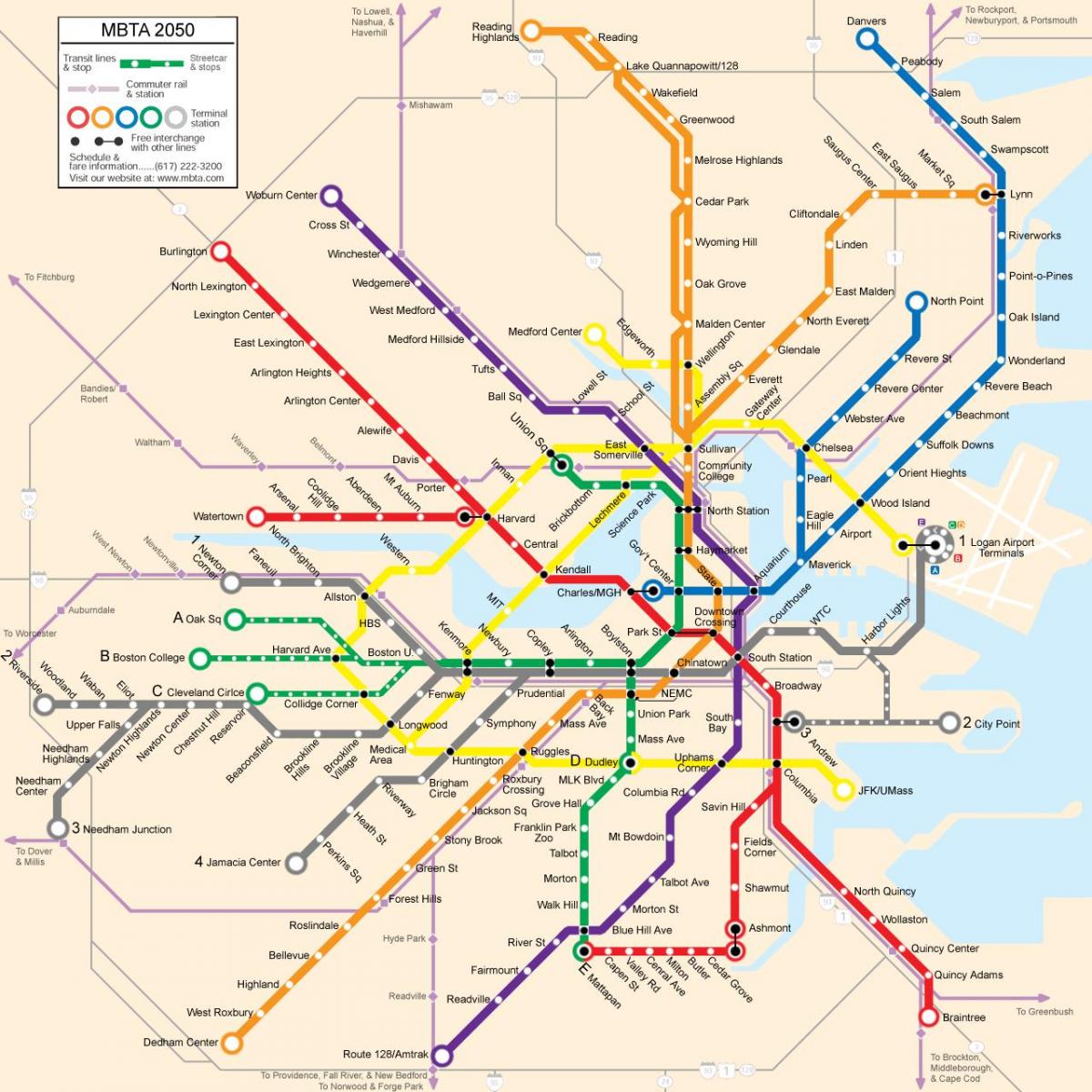 Boston public transit map