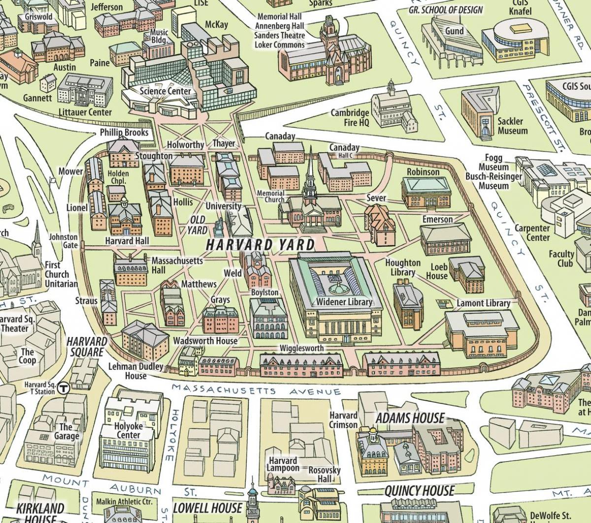 map of Harvard university