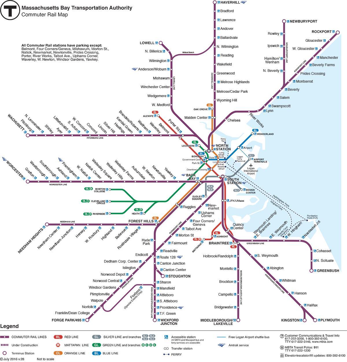 commuter rail map Boston