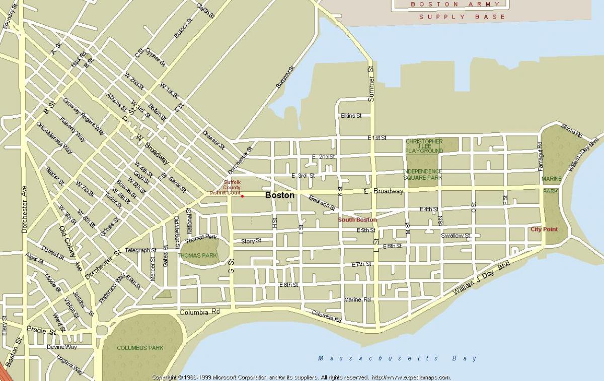 map of south Boston