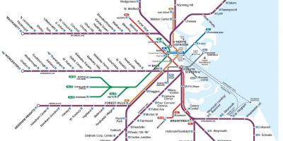 Commuter rail map Boston