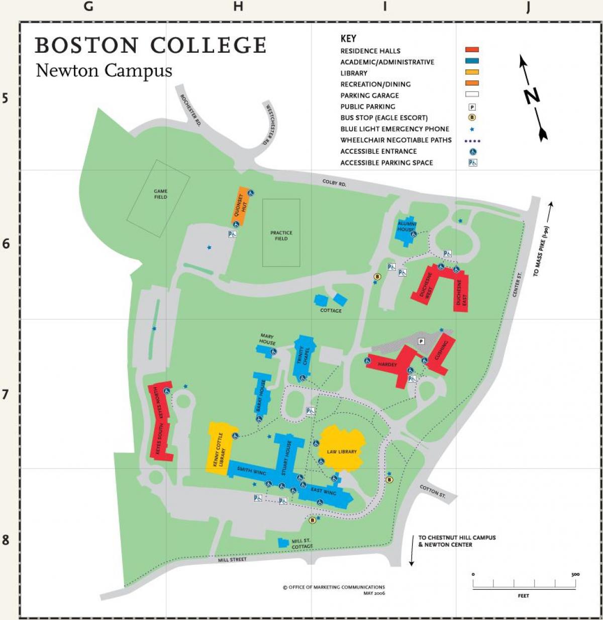 map of Boston college