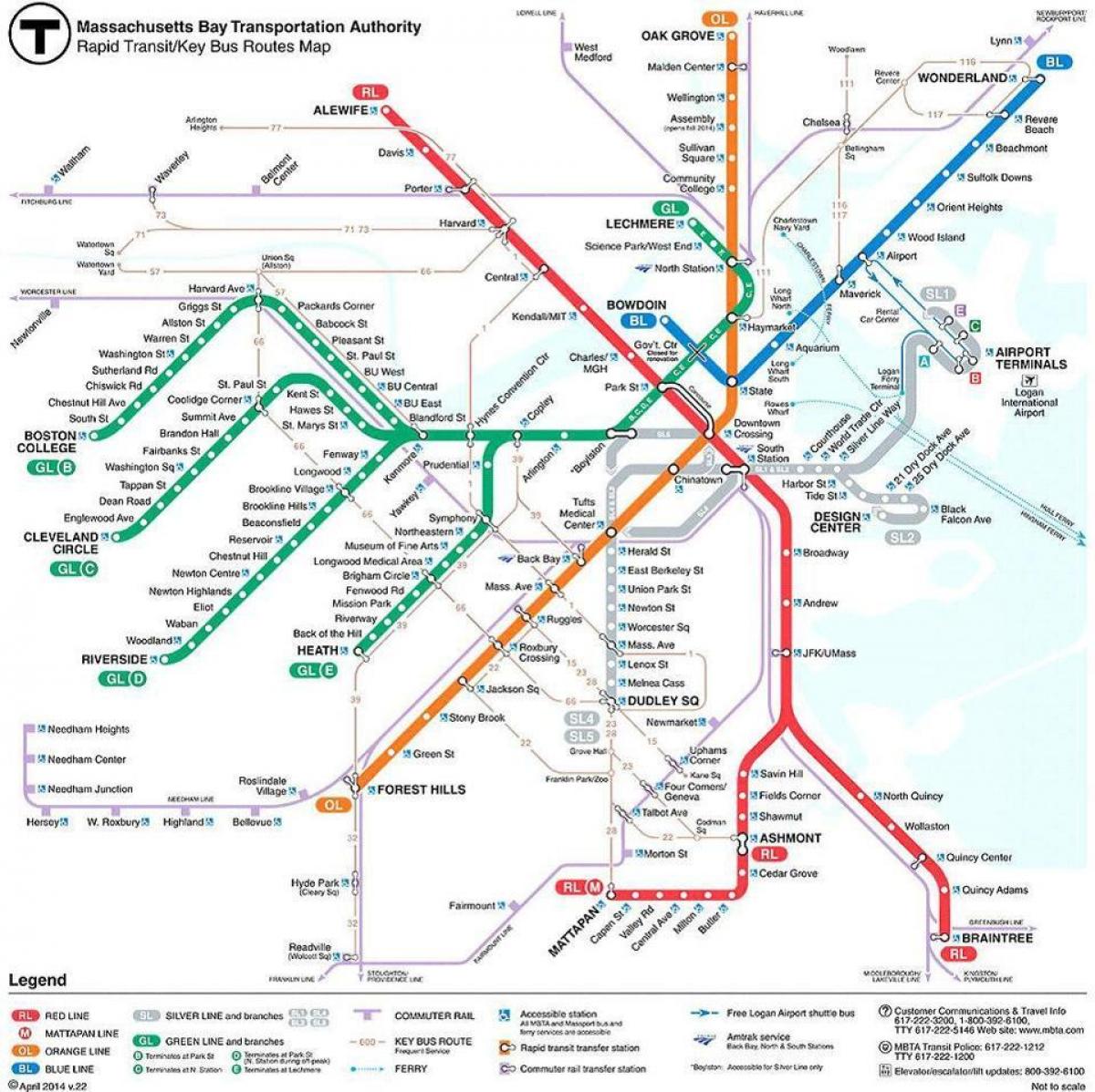map of MBTA