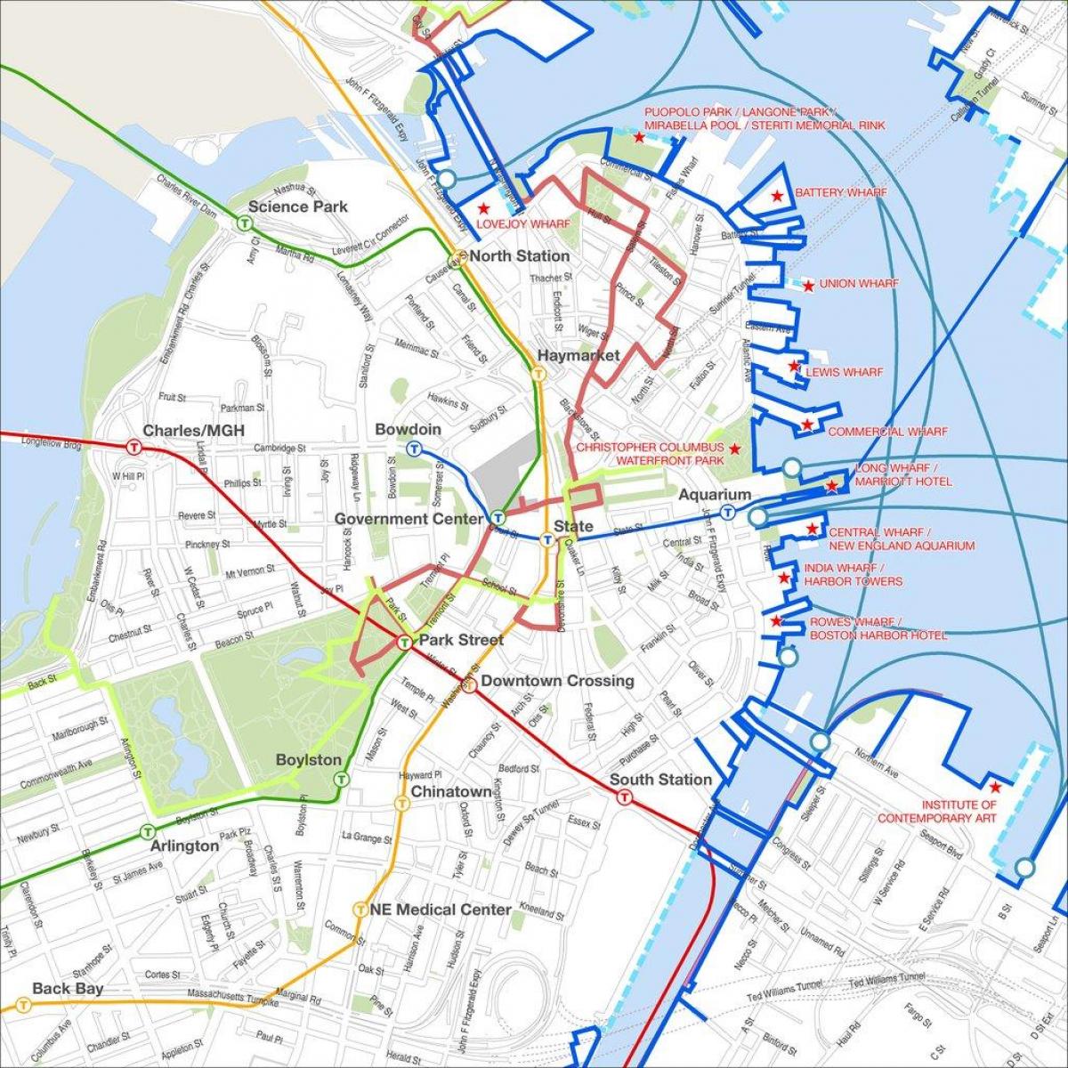 Boston Walking Tour Map Boston Walking Map - Boston Walking Tour Map (United States Of America)