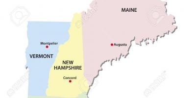 Map of New England states