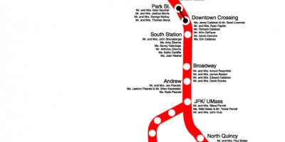 Red line Boston map
